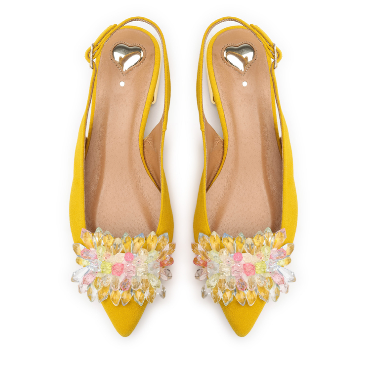 Sandały 1015 - Żółty Zamsz