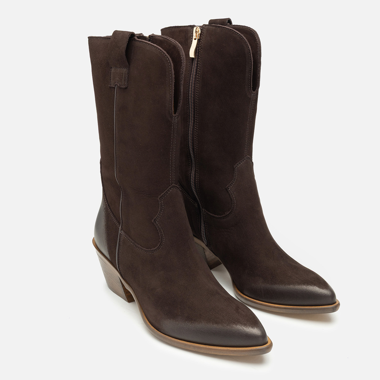 Botki R.Polański 1420 - Brązowy Nubuk