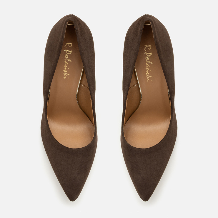 Szpilki R.Polański 1650 - Brązowy Zamsz