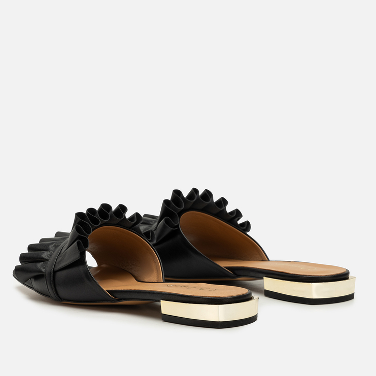 Klapki R.Polański 1282 - Czarny Lico