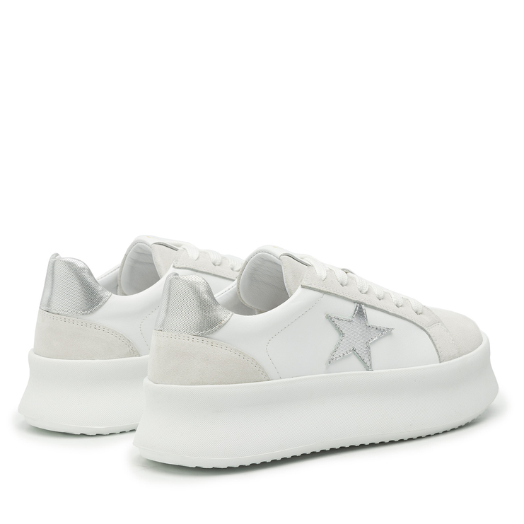 Sneakersy R.Polański 2112 - Biały Lico/Szary Zamsz