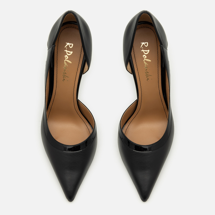 Szpilki R.Polański 2259 - Czarny Lico/Czarny Lakier