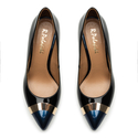 Czółenka R.Polański 1111 - Czarny Lakier/Granatowy