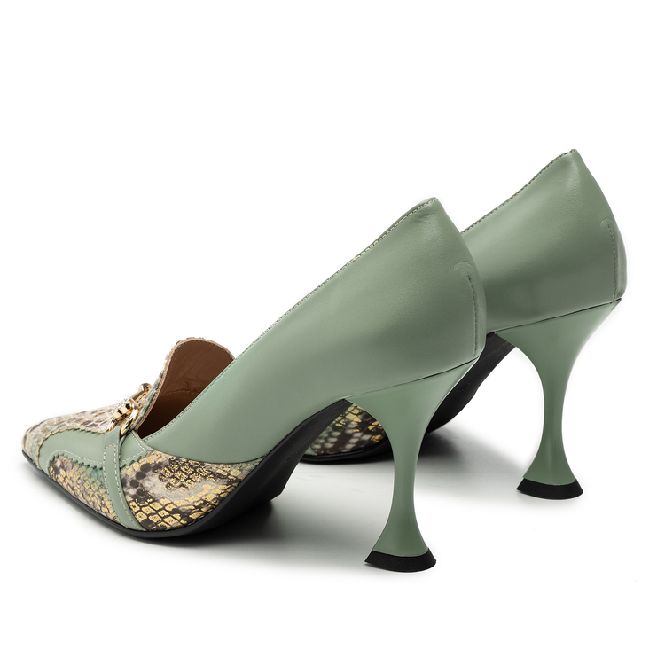 Czółenka R.Polański 2062 - Zielony Lico/Snake