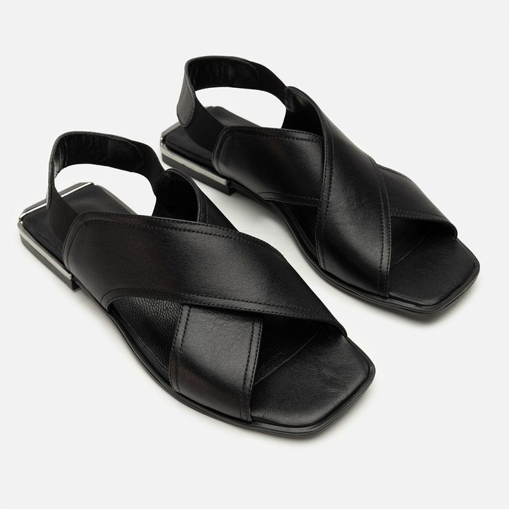 Sandały R.Polański 2164 - Czarny Lico