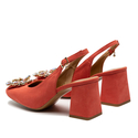 Sandały R.Polański 1631 - Koralowy Zamsz