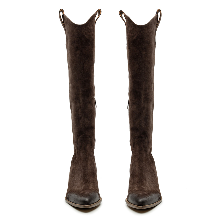 Kozaki R.Polański 1416 - Chocolate 119 Zamsz