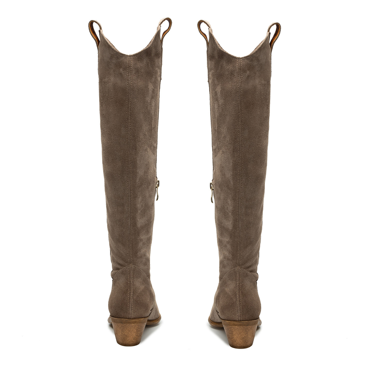 Kozaki R.Polański 1416 - Taupe FR Zamsz