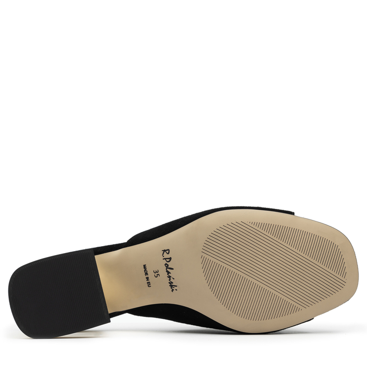 Klapki R.Polański 1021 - Czarny Zamsz