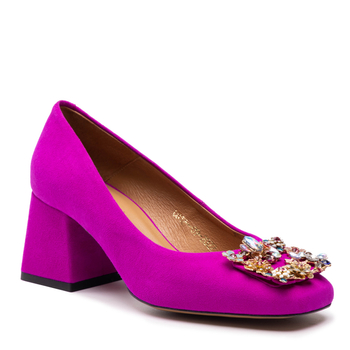 Czółenka R.Polański 1623 - Fuksja Zamsz