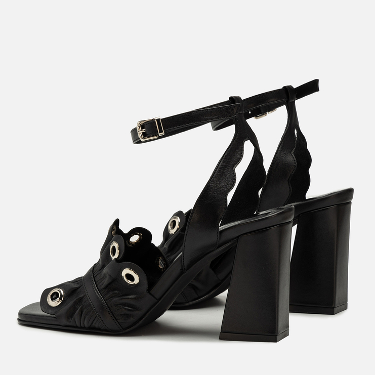 Sandały R.Polański 2174 - Czarny Lico