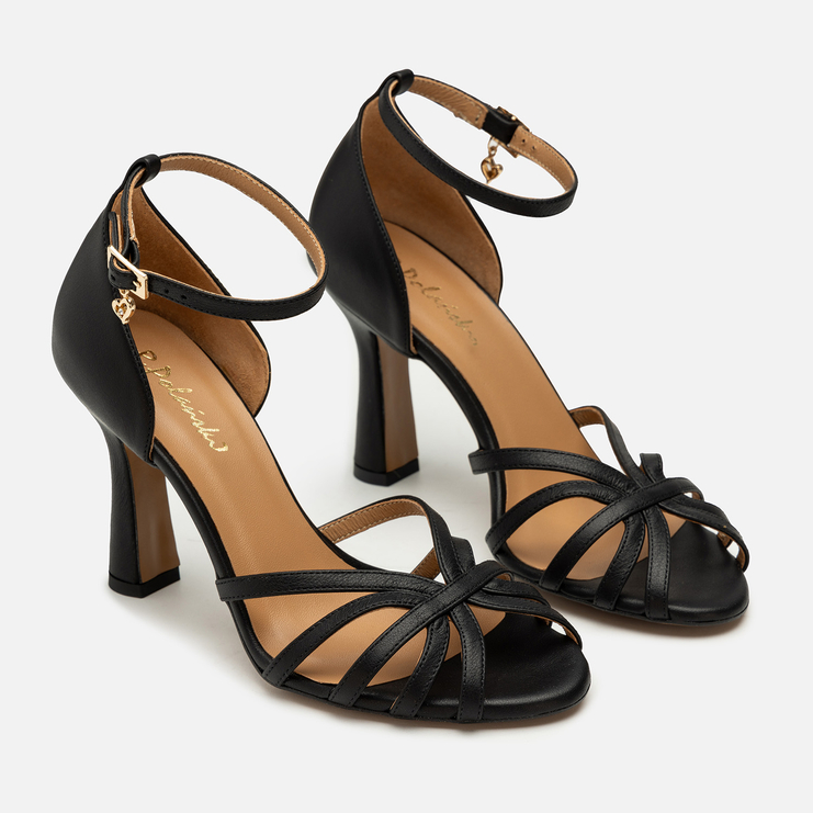 Sandały R.Polański 1812 - Czarny Lico