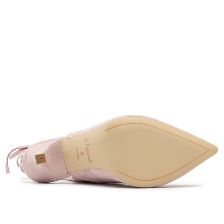 Sandały R.Polański 1421 - Różowy Zamsz