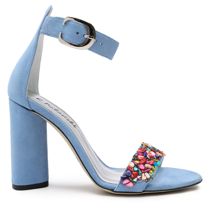 Sandały 1155 - Błękitny Zamsz