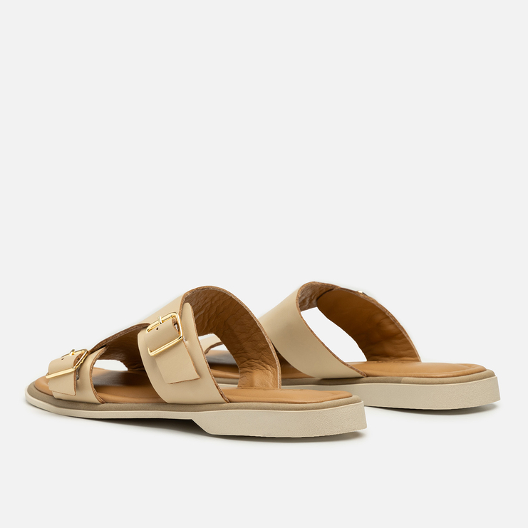 Klapki R.Polański 2203 - Beżowy Lico