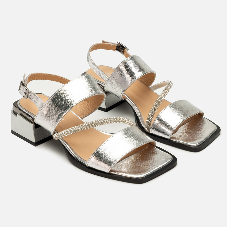 Sandały R.Polański 2177 - Srebrny