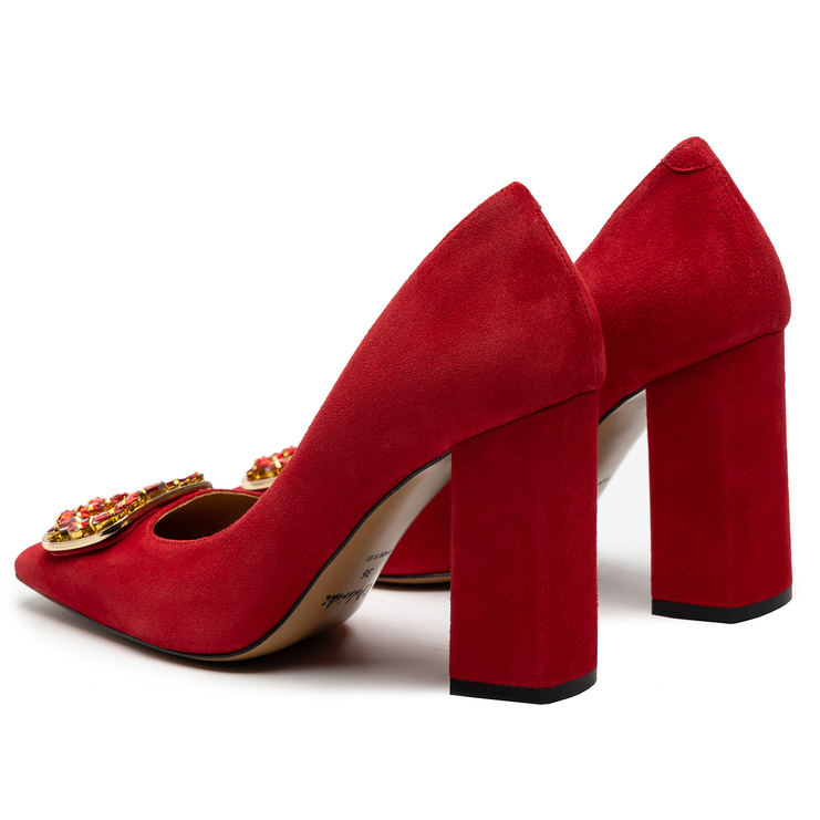 Czółenka R.Polański 1673 - Czerwony Zamsz