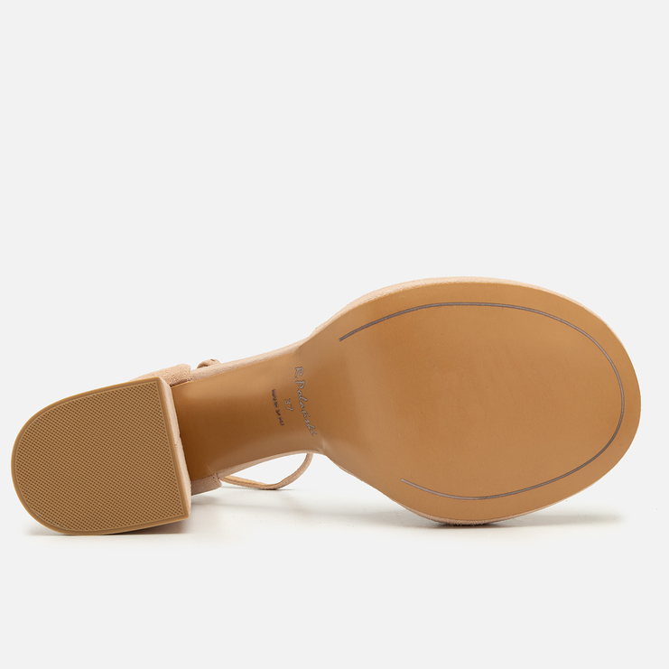 Sandały R.Polański 1822 - Beżowy Zamsz