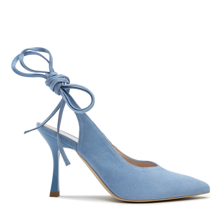 Sandały R.Polański 1421 - Błękitny Zamsz