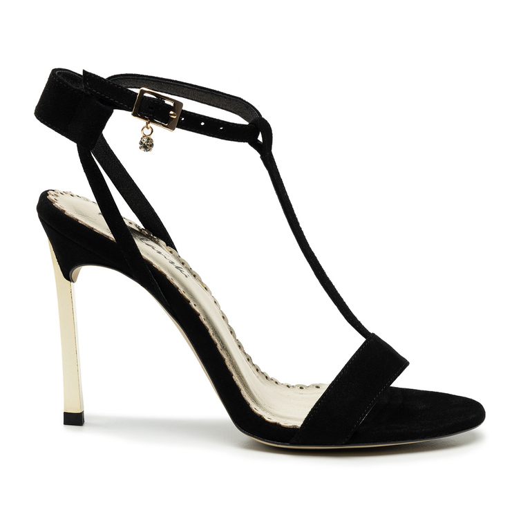 Sandały R.Polański 1074 - Czarny Zamsz