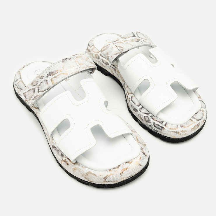 Klapki R.Polański 2137 - Biały/Snake