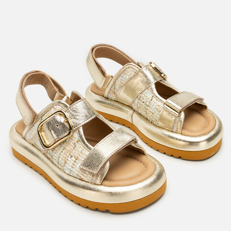 Sandały R.Polański 2158 - Złoty/Multicolor