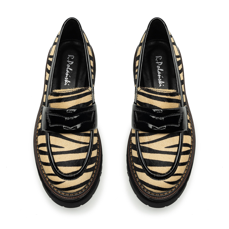 Półbuty R.Polański 2008 - Czarny Lakier/Zebra