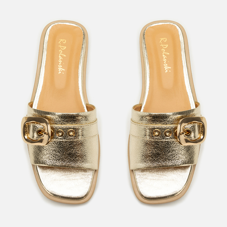 Klapki R.Polański 2201 - Złoty Lico