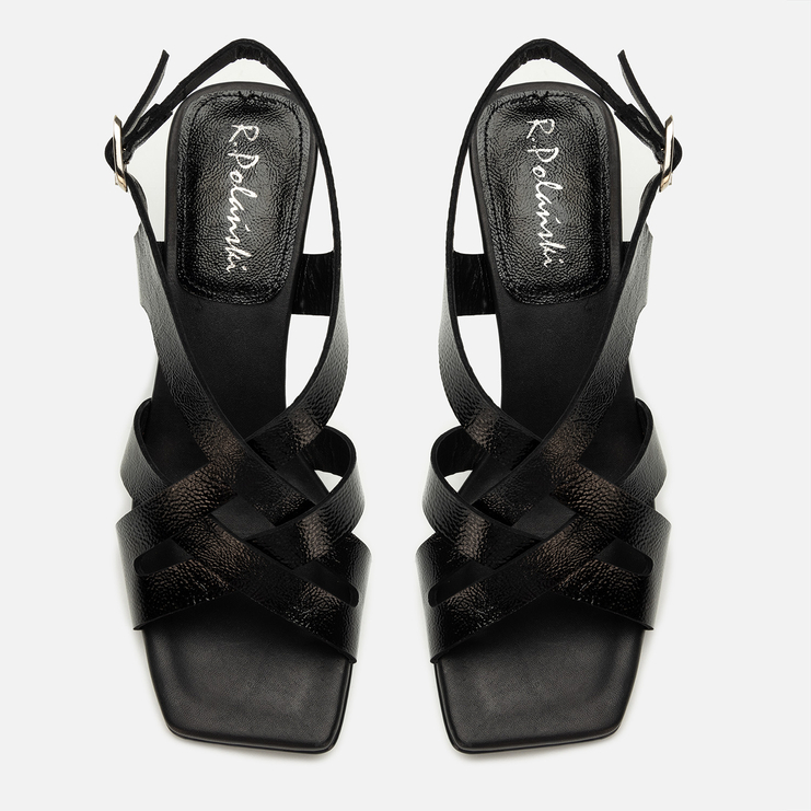 Sandały R.Polański 2175 - Czarny Naplak