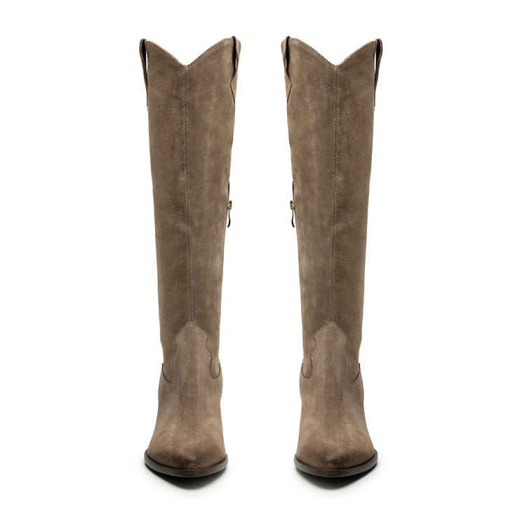 Kozaki R.Polański 1414 - Taupe FR Zamsz