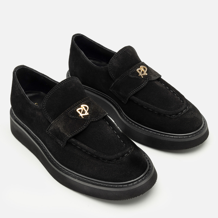 Mokasyny R.Polański 2134 - Czarny Zamsz