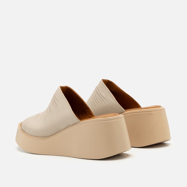 Klapki R.Polański 2119 - Beżowy Lico