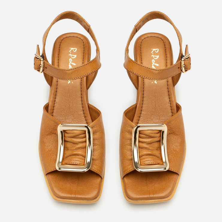 Sandały R.Polański 2125 - Camel Lico