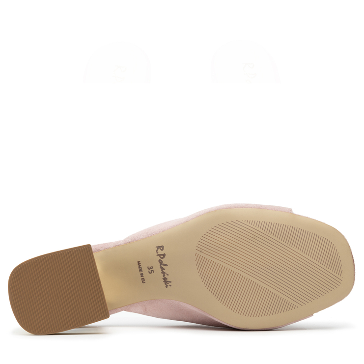 Klapki R.Polański 1021 - Różowy Zamsz