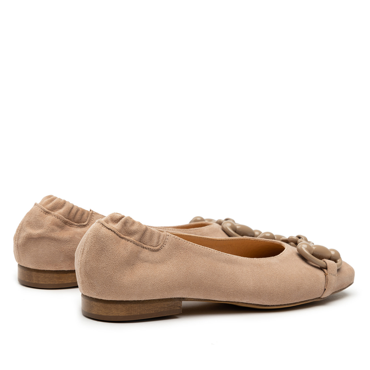 Baleriny R.Polański 1611 - Beżowy Zamsz