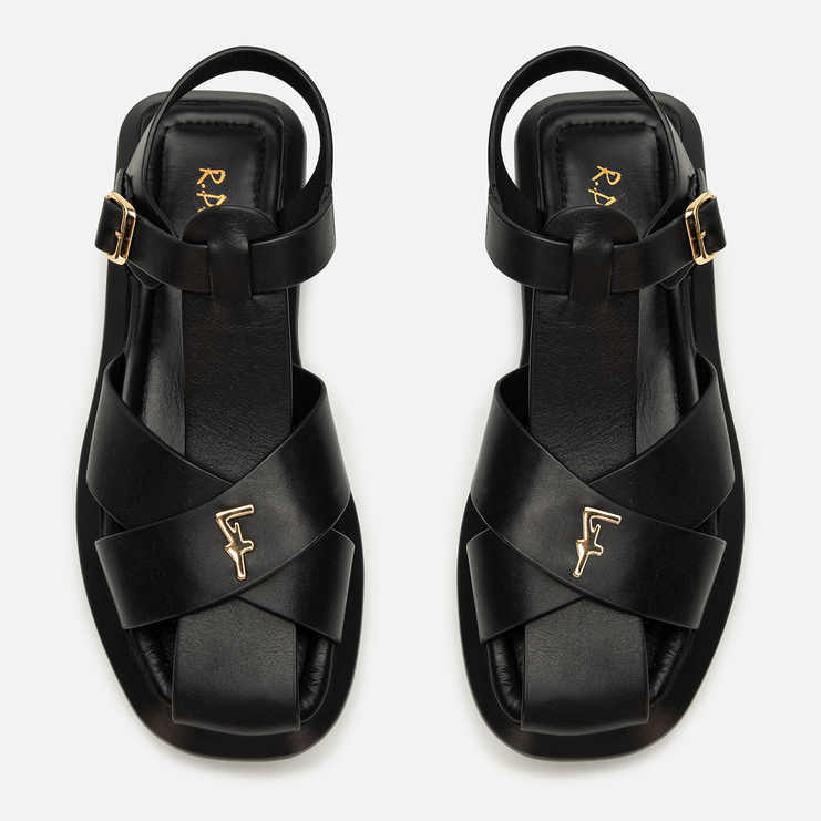 Sandały R.Polański 2163 - Czarny Lico