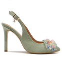 Sandały R.Polański 1018 - Miętowy Zamsz