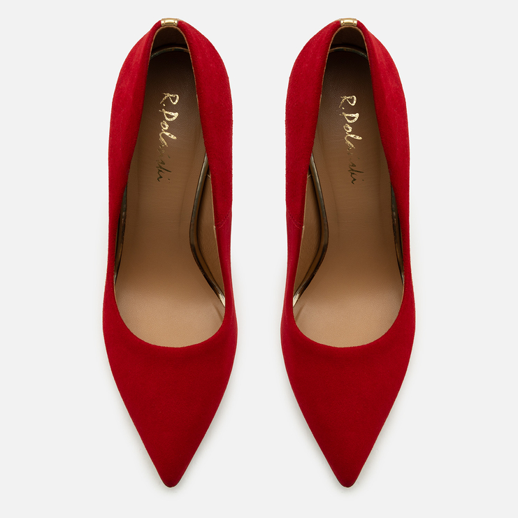 Szpilki 1044 - Czerwony Zamsz