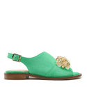 Sandały R.Polański 1500 - Zielony Zamsz