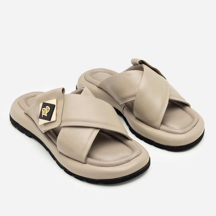 Klapki R.Polański 2127 - Cappuccino Lico