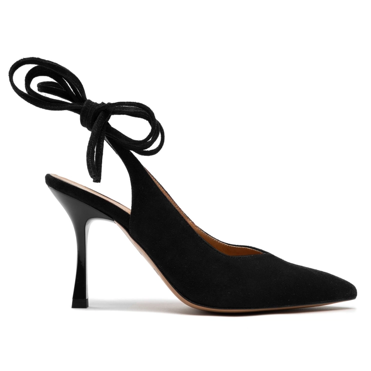 Sandały R.Polański 1421 - Czarny Zamsz