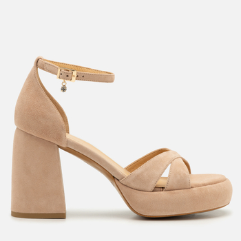 Sandały R.Polański 1822 - Beżowy Zamsz