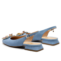 Sandały R.Polański 1595 - Niebieski Zamsz