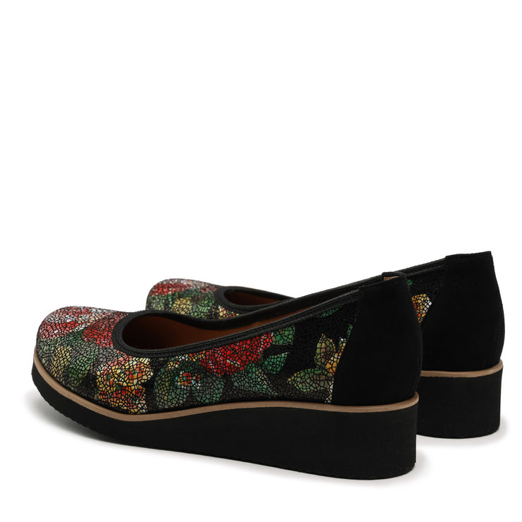 Półbuty R.Polański 1126 - Czarny Kwiat Comfort