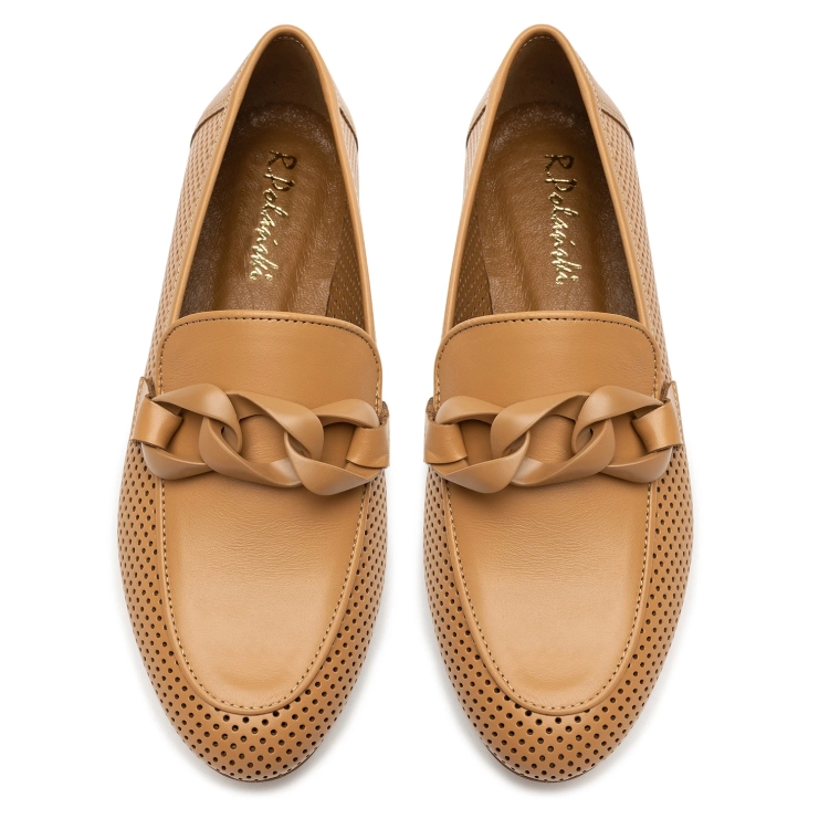 Mokasyny R.Polański 1604 - Camel Lico