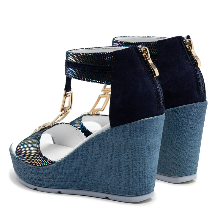 Sandały R.Polański 938 - Niebieski