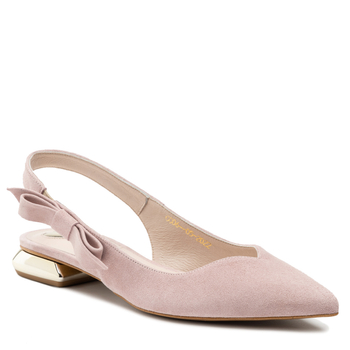 Sandały R.Polański 1017/L - Różowy Zamsz