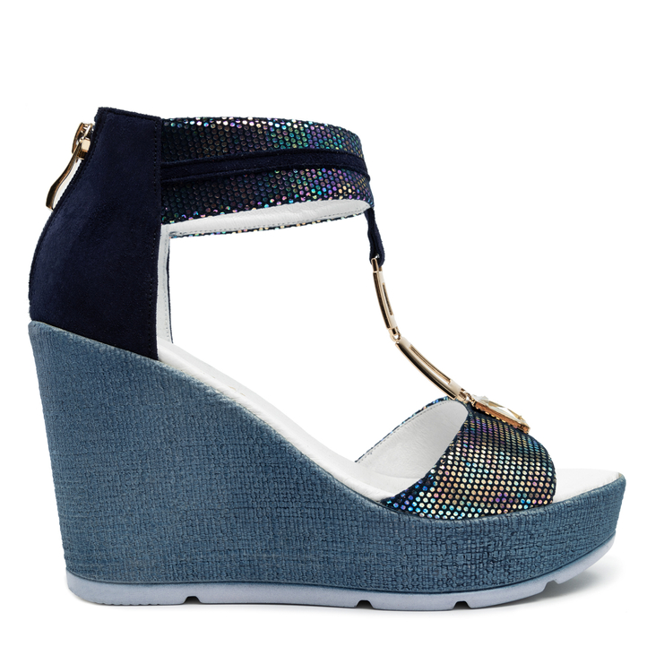 Sandały R.Polański 938 - Niebieski