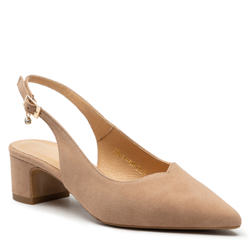 Sandały R.Polański 1120 - Beżowy Zamsz