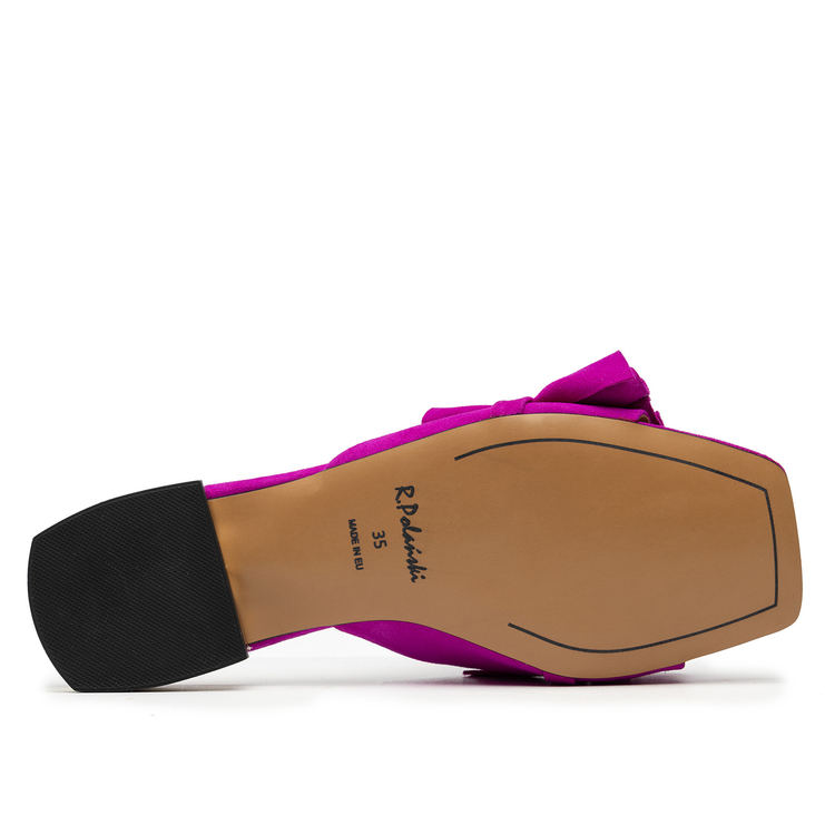 Klapki R.Polański 1282 - Fuksja Zamsz